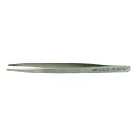 CHP 233-SA Anti-Magnetic Stainless Steel Tweezer with Serrated Grip Handle & Serrated, Round, Slightly Bent, Pointed Tips, 6.25" OAL