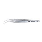 CHP 7-SA Anti-Magnetic Stainless Steel Tweezer with Very Fine, Pointed, Bent Tips, 4.75" OAL