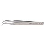 CHP 7E-SA Anti-Magnetic Stainless Steel Tweezer with Very Fine, Bent Flat Pointed Tips, 4.75" OAL