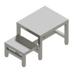 CleanPro® 20" x 36" Stainless Steel Dual-Level Gowning Bench with Solid Top