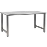 CleanPro® 24" x 48" Stainless Steel Workbench with 0.5" Perforated Stainless Steel Work Surface & Rounded Front Edge