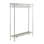 Chrome Wire Cleanroom Gowning Rack with Hooks