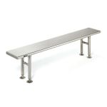 Floor-Mounted Stainless Steel Gowning Bench with Solid Top