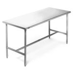 Eagle Cleanroom Table, Brushed Stainless Steel Solid Top, 24"x24"