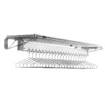 Wall-Mounted Chrome Cleanroom Gowning Rack with Hanger Slots