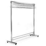 Brushed Stainless Steel Cleanroom Gowning Rack with Hanger Slots
