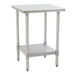 Eagle Worktable, 16 ga. 304 Stainless Steel, Flat Top, Stainless Shelf Base 24"x24"