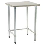 Eagle Worktable, 14 ga. 304 Stainless Steel, Flat Top, Stainless Tubing Base 24"x24" 