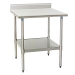 Eagle T2430SEM-BS Stainless Steel Table with Marine Edge & Stainless Shelf Base, 24" x 30"