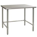 Eagle Worktable, 16 ga. 430 Stainless Steel, Flat Top, Stainless Tubing Base 24"x36" 