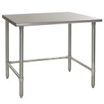 24" x 48" Stainless Steel Table with Marine Edge & Galvanized Tube Base
