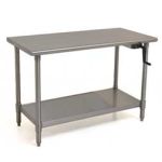 Eagle T3060SEB-HA ADA Ergonomic Height Adjustable Stainless Steel Table with Stainless Shelf Base, 30" x 60"