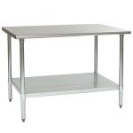 Eagle Worktable, 16 ga. 304 Stainless Steel, Flat Top, Stainless Shelf Base 24"x48"
