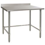 24" x 60" Stainless Steel Table with Marine Edge & Galvanized Tube Base