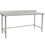 24" x 72" Stainless Steel Table with Marine Edge & Galvanized Tube Base