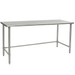 Eagle Worktable, 16 ga. 304 Stainless Steel, Flat Top, Stainless Tubing Base 24"x72"