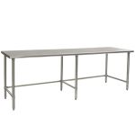 Eagle Worktable, 14 ga. 304 Stainless Steel, Flat Top, Stainless Tubing Base 24"x96" 