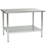 Eagle Worktable, 16 ga. 430 Stainless Steel, Flat Top, Stainless Shelf Base 30"x60" 