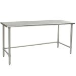 Eagle Worktable, 16 ga. 304 Stainless Steel, Flat Top, Stainless Tubing Base 30"x72"