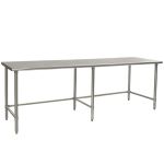 Eagle Worktable, 16 ga. 430 Stainless Steel, Flat Top, Stainless Tubing Base 36"x96" 
