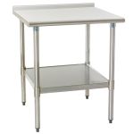 Eagle UT2424B Stainless Steel Table with Rear Upturn & Galvanized Shelf Base, 24" x 24"