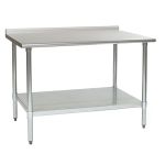 24" x 48" Stainless Steel Table with Rear Upturn & Galvanized Shelf Base