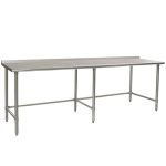 24" x 96" Stainless Steel Table with Rear Upturn & Galvanized Tube Base