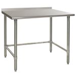 30" x 60" Stainless Steel Table with Rear Upturn & Galvanized Tube Base