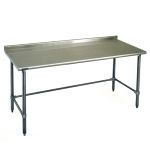 36" x 96" Stainless Steel Table with Rear Upturn & Galvanized Tube Base