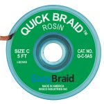 Easy Braid Q-C-5AS Quick Braid Rosin Anti-Static Desoldering Wick, 0.075