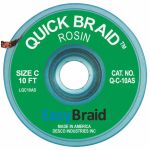 Easy Braid Q-C-10AS Quick Braid Rosin Anti-Static Desoldering Wick, 0.075