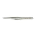Stainless Steel SMD Tweezer with Finger Grips & Straight, Rounded, Pointed 0.015" dia. Tips