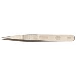 Precision Stainless Steel Tweezer with Finger Grips & Serrated, Straight, Fine, Pointed Tips