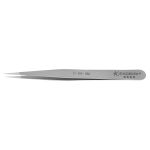 Excelta 0-SA-AM TealShield™ ★★★★ General Purpose Straight Strong Antimicrobial Neverust® Stainless Steel Tweezers with Semi Fine, Precision Pointed Tips