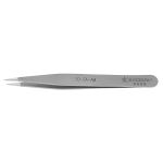 Excelta 00-SA-AM TealShield™ ★★★★ General Purpose Straight Antimicrobial Neverust® Stainless Steel Tweezers with Medium, Semi Fine, Pointed Tips