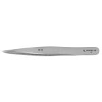 Excelta 00-SE One Star 4.50" Straight Strong Point Carbon Steel Economy Tweezer