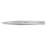 Excelta 00D-SA-SE ★ Stainless Steel Tweezer with Serrated Handle, Straight, Strong, Medium Pointed, Serrated Tips