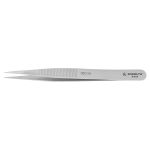 Excelta 00D-SA Three Star 4.75" Straight Strong Point Anti-Magnetic Tweezer with Serrated Tips