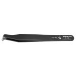 Excelta 15A-RW ★★★ General Purpose Relieved Epoxy Coated Carbon Steel Cutting Tweezer with 70° Angled & Rounded Tips