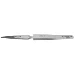 Excelta 179DN-RT ★★★★ ESD-Safe Reverse Action Neverust® Stainless Steel Tweezers with Replaceable Copolymer, Straight, Pointed 0.080" Wide Tips