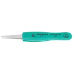 Excelta 2A-SA-PI-ET ★★ ESD-Safe Tapered Stainless Steel Tweezer with Ergo-Tweeze® Cushioned Grips & Straight Tapered Flat Tips