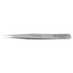 Excelta 3C-SA-AM TealShield™ ★★★★ Straight Antimicrobial Neverust® Stainless Steel Tweezers with Very Fine, Precision Pointed Tips