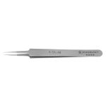 Excelta 5-SA-AM TealShield™ ★★★★ Straight Tapered Antimicrobial Neverust® Stainless Steel Tweezers with Ultra Fine, Pointed Tips