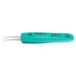 Excelta 5B-SA-ET ★★★ ESD-Safe Stainless Steel Tweezer with Ergo-Tweeze® Handle & 45° Bent, Ultra Fine, Tapered, Pointed Tips