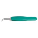 Excelta 7-SA-R ESD-Safe ErgoTweezer® Stainless Steel Cleanroom Tweezers with Curved, Very Fine Tips