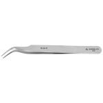 Excelta 7B-SA-PI Two Star 4.50" Curved High Precision Point Anti-Magnetic Tweezer with Serrated Tips