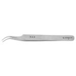 Excelta 7B-SA-SE ★ Stainless Steel Tweezer with Serrated, 55° Curved, Very Fine, Pointed Tips