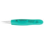 Excelta M-3-CO-ET ★★★★★ Miniature Cobaltima® Tweezers with Ergo-Tweeze® TealShield™ Grips & Tapered, Straight, Very Fine, Pointed Tips