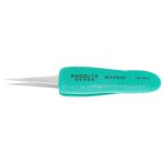 Excelta M-5-CO-ET ★★★★★ Miniature Cobaltima® Tweezers with Ergo-Tweeze® TealShield™ Grips & Tapered, Straight, Ultra-Fine, Pointed Tips