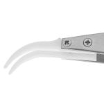 Excelta M-759-RTW ★★★ Neverust® Stainless Steel Tweezers with Replaceable Acetal, Miniature, 40° Curved Tips